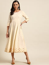 Green Printed Rayon Dress