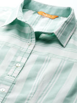 Blue Striped Cotton Kurta