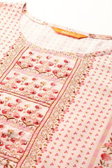 Pink Printed Rayon Kurta