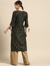 Green Printed Viscose Rayon Kurta