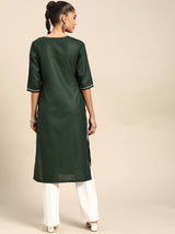 Green Yoke Design Cotton Kurta