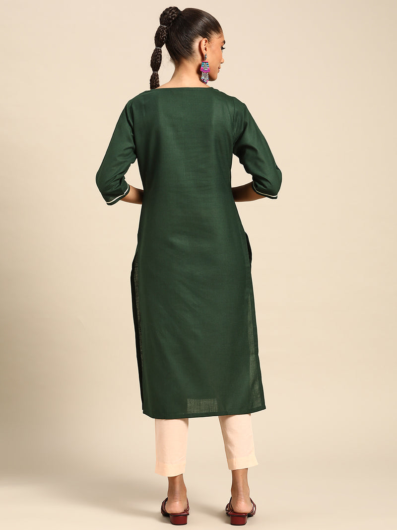 Green Yoke Design Cotton Kurta