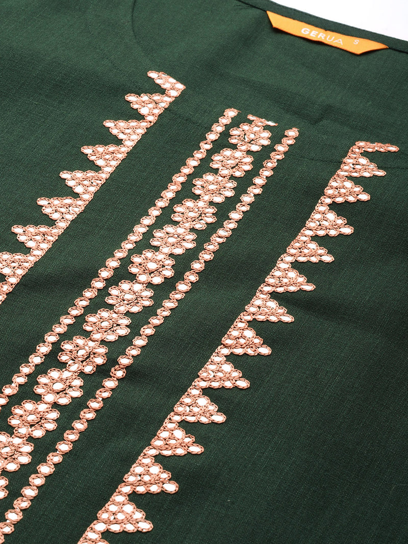 Green Yoke Design Cotton Kurta