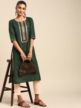 Green Yoke Design Cotton Kurta
