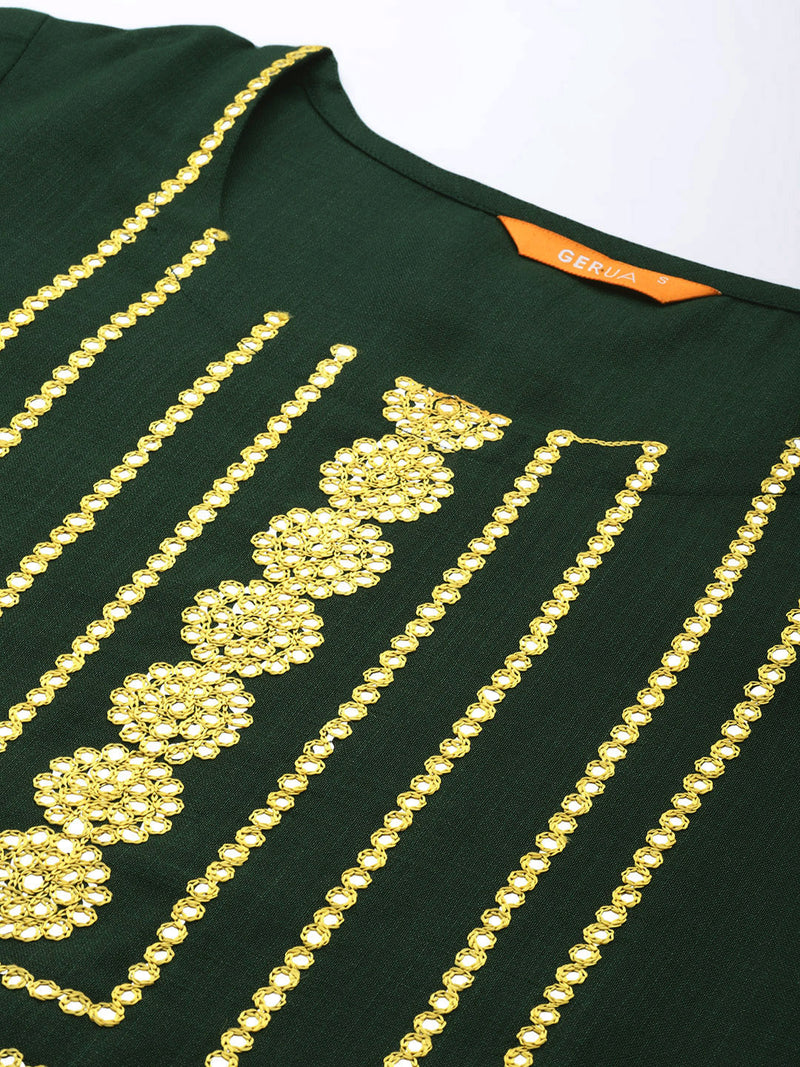 Green Yoke Design Cotton Kurta