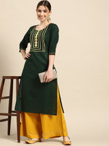 Green Yoke Design Cotton Kurta