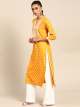 Yellow Yoke Design Cotton Kurta