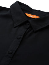 Black Solid Aline Dress