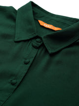 Green Solid Aline Dress
