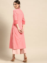 Pink Yoke Design Cotton Kurta