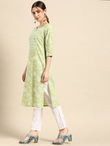 Green Yoke Design Cotton Kurta