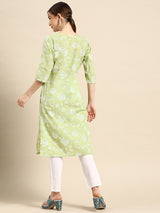 Green Yoke Design Cotton Kurta