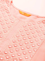 Pink Yoke Design Cotton Kurta