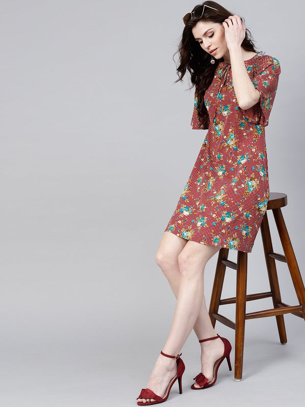 Multicoloured Checkered Crepe Dress