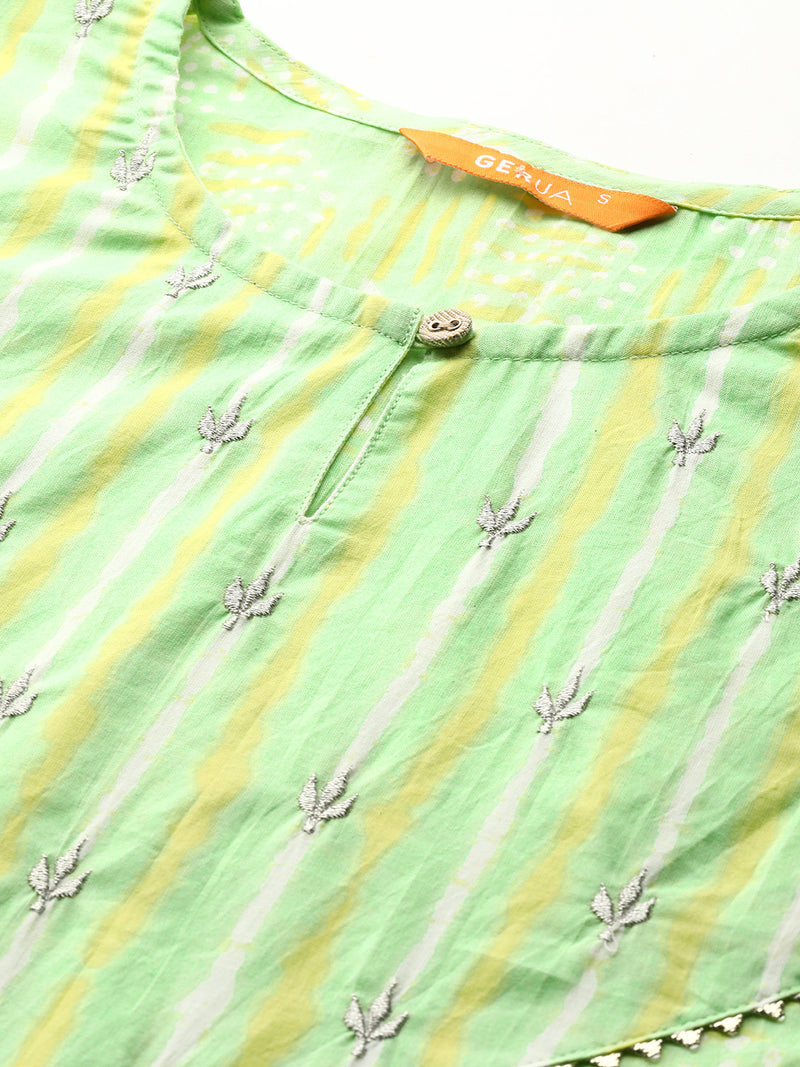 Green Yoke Design Cotton Kurta