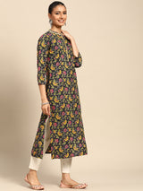 Multicoloured Printed Rayon Kurta