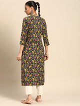 Multicoloured Printed Rayon Kurta