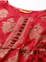 Red Printed Rayon Dress