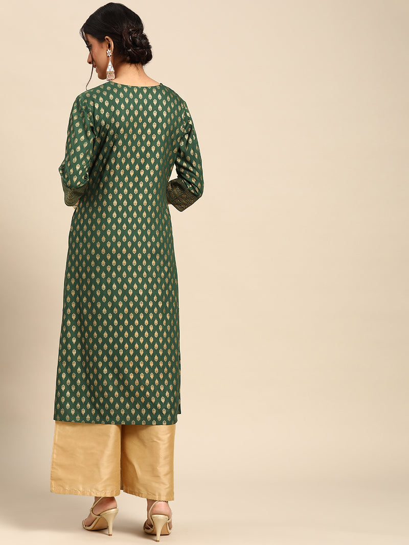 Green Yoke Design Rayon Kurta