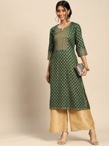 Green Yoke Design Rayon Kurta