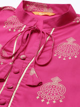 Pink Printed Rayon Dress