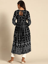 Black Yoke Design Rayon Kurta