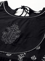 Black Yoke Design Rayon Kurta