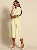 Off White Printed Cotton Dress