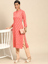 Coral Printed Rayon Kurta