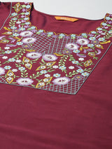 Purple Yoke Design Silk Kurta
