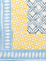 Multi Cotton Printed Kurta With Blue Palazzo And Multi Dupatta