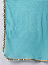 Blue Printed Rayon Suit Set