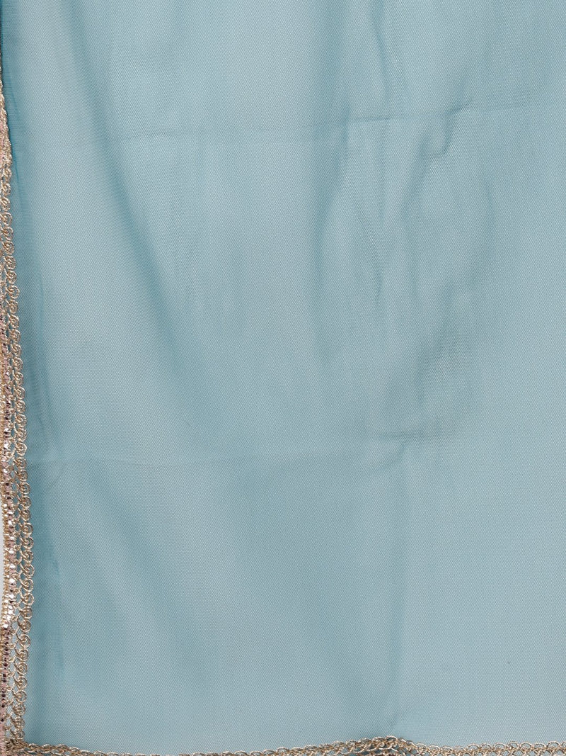 Blue Woven Design Art Silk Suit Set