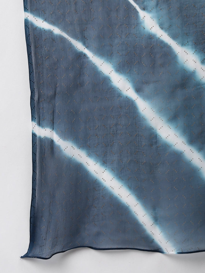 Blue Printed Rayon Suit Set