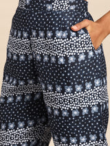 Blue Printed Rayon Suit Set