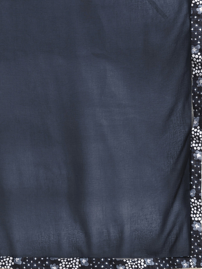 Blue Printed Rayon Suit Set