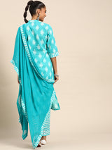 Pink Printed Cotton Suit Set