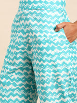Pink Printed Cotton Suit Set
