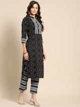 Blue Printed Rayon Suit Set