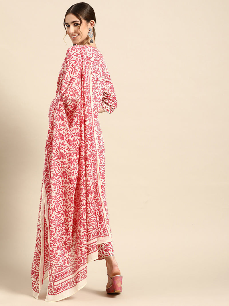 Blue Printed Cotton Suit Set