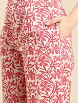 Blue Printed Cotton Suit Set