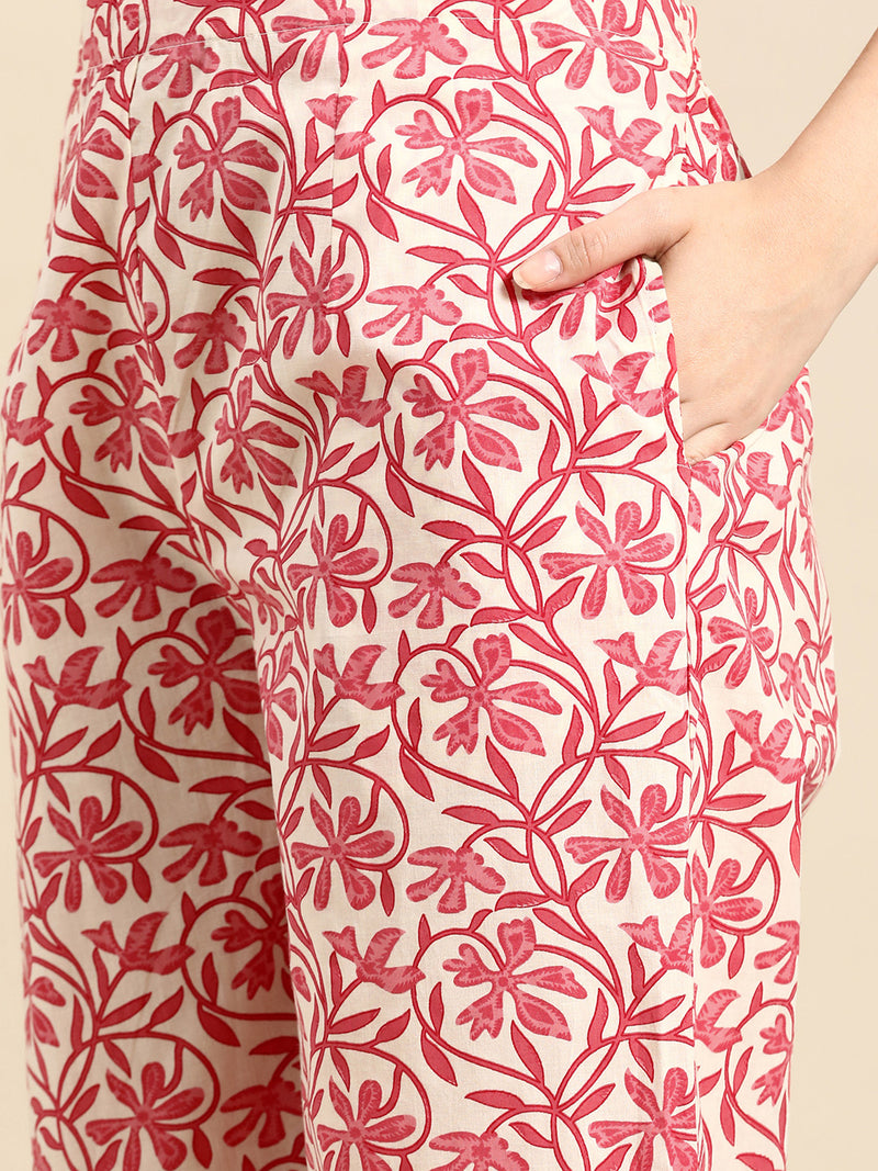 Blue Printed Cotton Suit Set