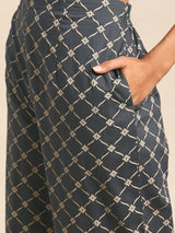 Purple Printed Cotton Suit Set