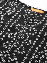 Black Printed Cotton Suit Set