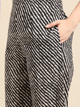 Black Printed Cotton Suit Set