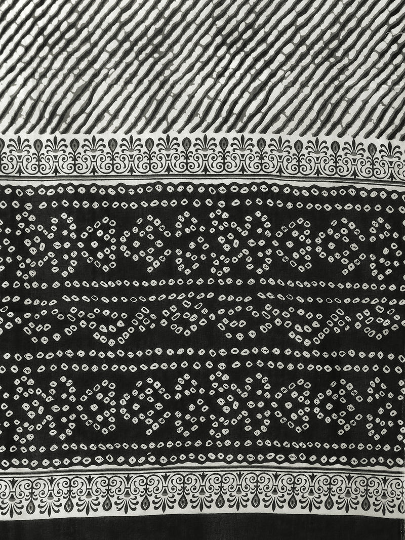 Black Printed Cotton Suit Set