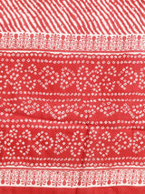 Red Printed Cotton Suit Set