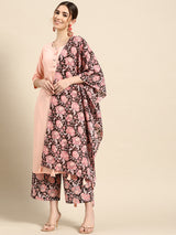 Peach Solid Rayon Suit Set