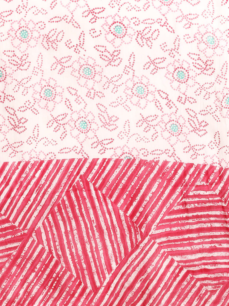 Pink Printed Cotton Suit Set