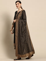Black Printed Rayon Suit Set